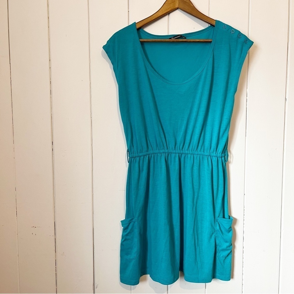 Bluenotes Turquoise Cap Sleeve T-shirt Dress. Size Large.